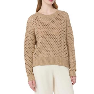 Max Mara Truien - Dames - Ronde hals truien - Beige - M - Truien & Vesten