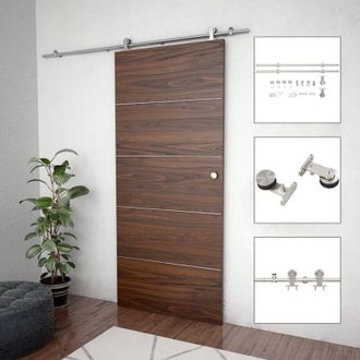 vidaXL Vidaxl - Kit Binari Porta Scorrevole 183 cm Acciaio Inossidabile Argento