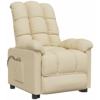 vidaXL Sill&oacute;n De Masaje El&eacute;ctrico Tela Color Crema Vidaxl