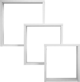 Calicosy Balda de pared con 3 compartimentos - L64 cm - Blanco