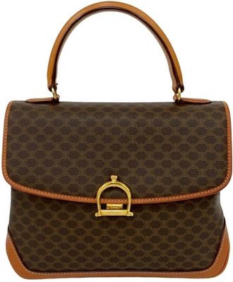 Celine Brown Leather Pvc Handbag Tote Bag (Pre-Owned)