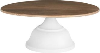 Beliani Beliani - Soporte Para Tartas Decorativo Elegante Bandeja De Pasteler&iacute;a Expositor Soporte Para Servir Tallado Blanco Y Madera Clara Brioche