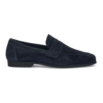 Antica Cuoieria Schoenen, Heren, Blauw, 40 EU, Suède, Blauwe Suède Heren Mocassin Schoenen