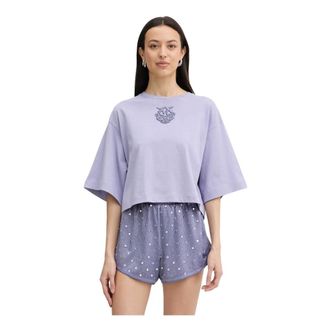 Pinko Pinko - Borghetto T-Shirt - Dames - Tops - Paars - Maat: M Katoen