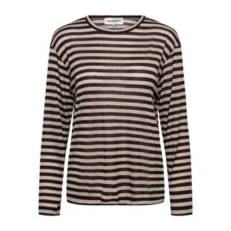 &Co Woman Tara Stripe Top - Dames - Tops - Bruin - Maat: XS Katoen