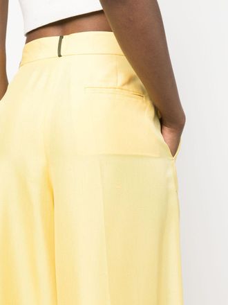 Bally Silk Wide-Leg Trousers - Yellow