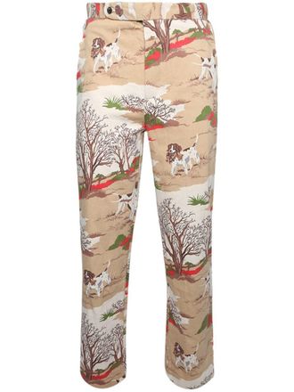 Bode Broek met print - Bruin