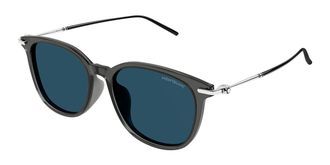 Montblanc MB0416SA Asian Fit 004 Mens Sunglasses Grey Size 55