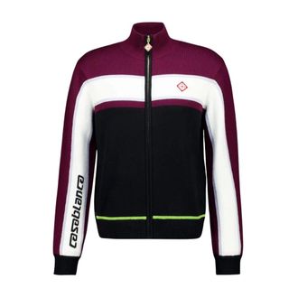 Casablanca Light Jackets, male, Multicolor, Size: XL Stripe Merino Knit Track Jacket