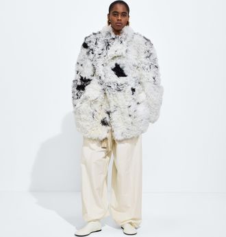 Bottega Veneta Spotted Curly Shearling Coat - White - Women - 2