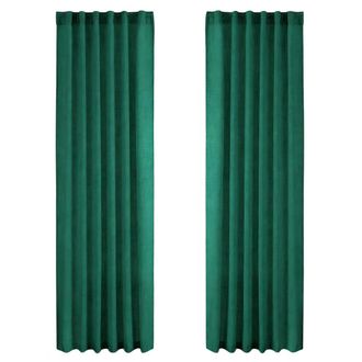 OEM Cortinas Con Aspecto De Lino Para Sal&oacute;n, Verde Oscuro W127 214