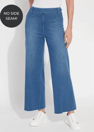 Lyss&eacute; Womens Erin Wide Leg Denim Pants In Mid Wash