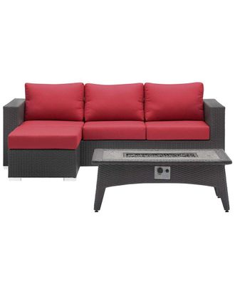 ModWay Outdoor Convene 3Pc Set Outdoor Patio With Fire Pit