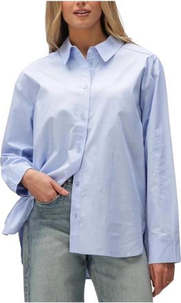 Gestuz Dames Blouses Gzyork Shirt - Dames - Overhemden - Blauw - L - Katoen - Overhemden