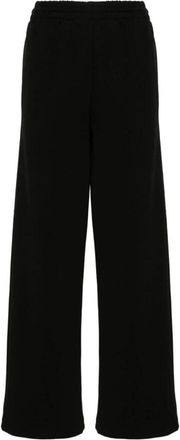 Wardrobe.NYC Zwarte Geribbelde Gebreide Broek - Dames - Wijde Broeken - Zwart - S - Broeken