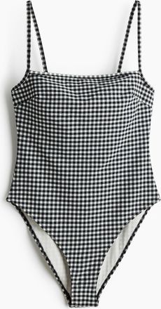 H&M Badeanzug mit wattierten Cups und High Leg - Schwarz