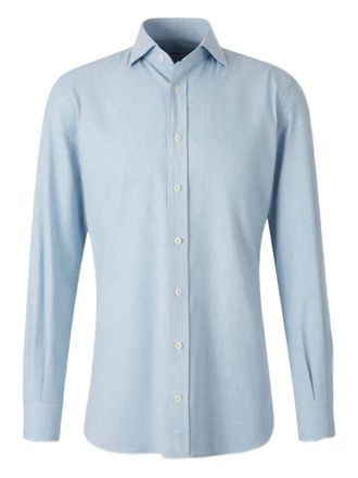 Atelier Munro buttoned collar shirt - men - Cotton - 45 - Blue