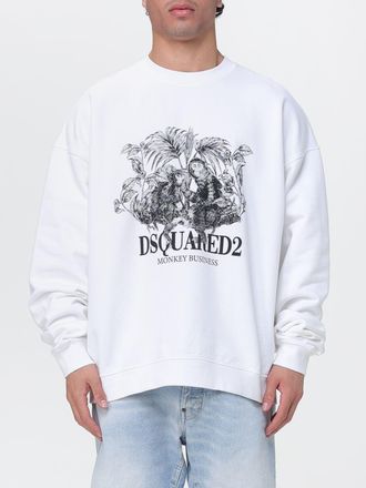 Dsquared2 Felpa a girocollo in cotone stampata