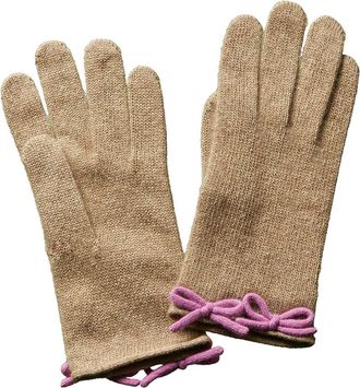 Portolano Womens Brown Cashmere Gloves