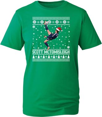 Generic Scott McTominay Christmas T-Shirt, Overhead Kick Goal Ugly Xmas Gift, Scotland World Cup Fans Christmas T-Shirt(Irish Green, M)