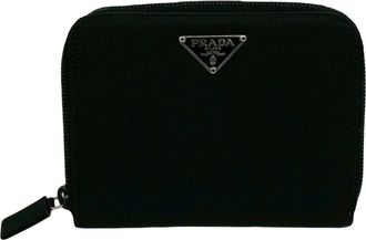 Prada Black Leather Nylon Wallet (Bi-Fold) (Pre-Owned)
