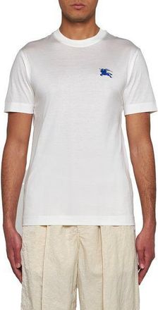 Burberry Mens Ekd Logo Cotton T-shirt - Ivory - Size X-Small