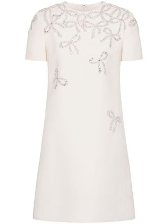 Valentino Garavani Crepe Couture embroidered minidress - White