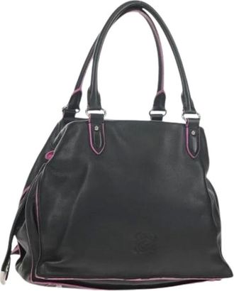 Loewe Pre-owned Handbags, female, Black, Size: ONE SIZE Pre-owned Leather Handbag