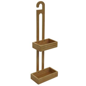 Hhg Nunca Usado] Estante De Ducha Hhg 864, Estante De Ducha Cesta De Ducha Organizador De Ba&ntilde;o, 2 Cestas Bamb&uacute; 69x22x13cm