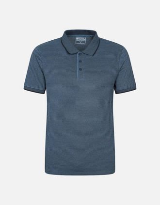 Mountain Warehouse Mens Mountain Warehouse Mens Dawnay Textured Pique Polo Shirt - Navy - Size: 38