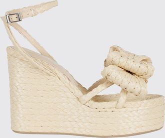Mach & Mach Sandali con zeppa Le Cadeau Bow in rafia con fiocco e plateau
