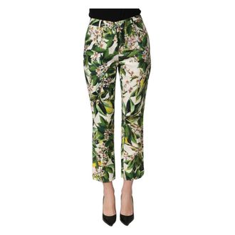 Dolce & Gabbana High Waist Straight Trousers - female - Dolce & Gabbana - Cropped Trousers - Multicolor - 2XS - Trousers