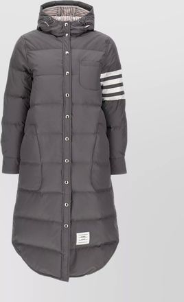 Thom Browne hooded long jacket front pocket