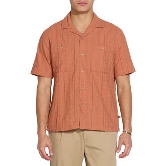 Civil Society Embroidered Resort Shirt in Rust at Nordstrom Rack, Size Xx-Large