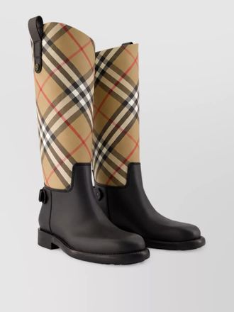Burberry checked knee-high boots