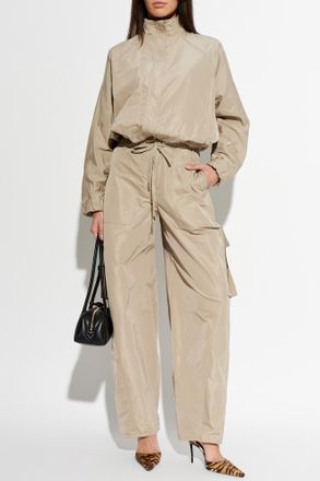 Alaia Jacket With Stand-up Collar, Womens, Grey