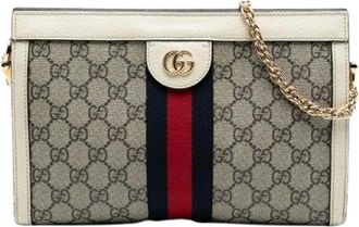 Gucci Pre-owned Shoulder Bags, female, Beige, Size: ONE SIZE Pre-owned Fabric Crossbody Bag
