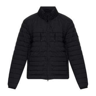 Stone Island Down Jackets, male, Black, Size: XL Puffer Jacket with a Stand-up Collar