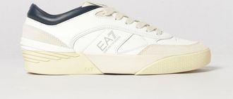 Emporio Armani Sneakers low top in pelle bovina con punta tonda e logo stampato