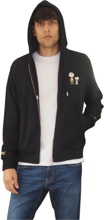Sun 68 Peanuts Cotton Zip Hoodie - Heren - Vesten met rits - Zwart - M - Katoen - Hoodies & sweatvesten