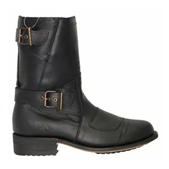 Grinders Mens Black Leather Cowboy Boots-Route 66 - Size EU 41