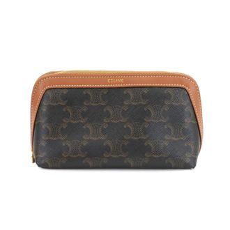 Celine Brown Pvc Leather Pouch (Pre-Owned)