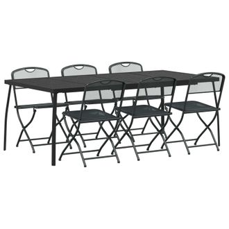 vidaXL Juego De Muebles De Exterior 7 Pcs Gris Antracita Vidaxl