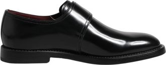 Dolce & Gabbana Zwarte Leren Monk Strap Derby Formele Schoenen