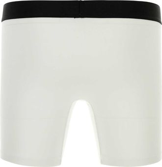 Dsquared2 Mens Stretch Cotton Boxer Shorts White Elastane Swimwear
