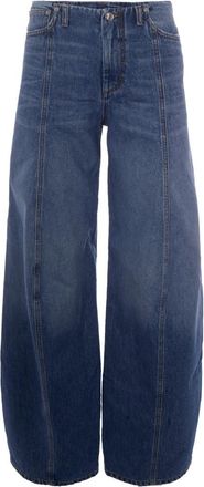 Sportmax Blue Oversized Low Rise Jeans