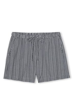 Rails Jenner Gingham Cotton Drawstring Shorts in Black Gingham at Nordstrom, Size Xx-Large