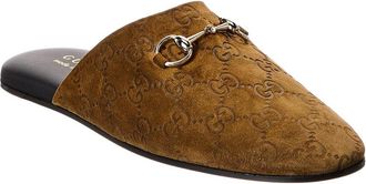 Gucci Horsebit Gg Suede Mule