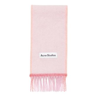 Acne Studios Accessoires, Dames, Roze, ONE Size, Wol, Roze Wol Mohair Smalle Sjaal