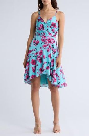 Hutch Sleeveless Tie Back Wrap Dress in Sky Multi at Nordstrom Rack, Size X-Large